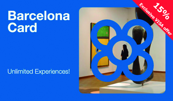 Immagine della Barcelona Card con mosaici gialli e bianchi